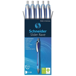 Pix cu mecanism, varf 1.4 mm, albastru, SCHNEIDER Slider Rave XB - Img 3