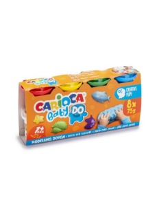 Plastilina moale, 8 culori/set, 600 g, Baby Dough CARIOCA