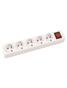 Prelungitor 5 prize, intrerupator, cablu 5 m, Schuko