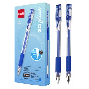 Roller cu gel, 0.5 mm, albastru, DELI 6600 - Img 3