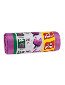 Saci menajeri cu manere FINO Color, 60 L, 20 buc/rola