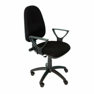 Scaun operational cu brate, stofa, negru, TORINO