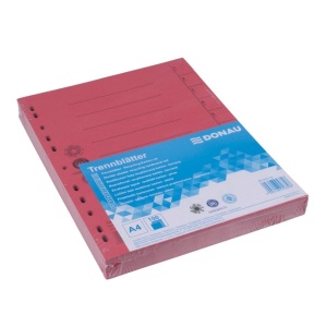 Separatoare carton color, 100 file/set, rosu, DONAU - Img 2