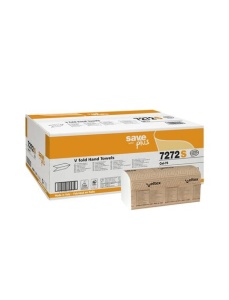 Servetele dispenser in V, 21.5x21 cm, 2 straturi, 200 buc/set, 15 seturi/bax, Save Plus 7272S CELTEX