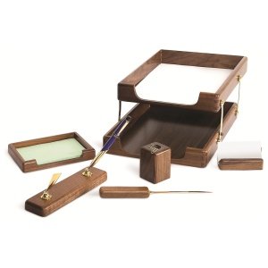 Set birou lux din lemn stejar, 6 piese, FORPUS
