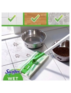 Set mop plat SWIFFER Dry + Wet, cu 3 rezerve umede + 8 rezerve uscate - Img 5
