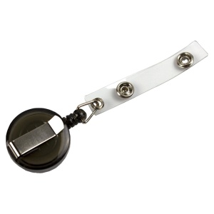 Snur retractabil pentru ecuson, negru, 50 buc/set