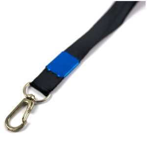 Snur textil pentru ecuson 1.5 cm, cu carabina, negru, 100 buc/set
