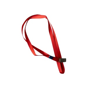 Snur textil pentru ecuson, cu clips metalic, rosu, 100 buc/set - Img 2