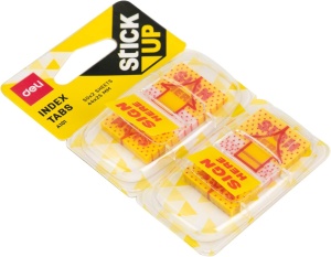 Stick index plastic, 44x25 mm, 2x50 file, DELI Sign Here - Img 2