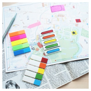 Stick index plastic 45x12 mm, 5 culori neon x 25 file/set, STICK'N - Img 2
