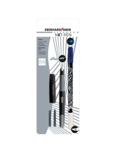 Stilou scolar + pic + rezerve, corp gri-negru, NXT Eberhard Faber