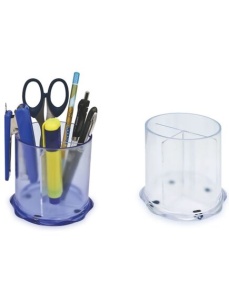Suport accesorii birou, 3 compartimente, transparent, KEJEA