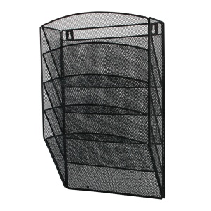 Suport metalic de perete, 5 x A4, negru, Q-CONNECT