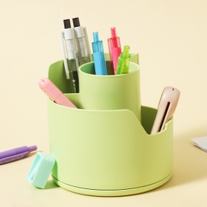 Suport rotativ plastic 4 compartimente accesorii birou DELI LonGreen - Img 6
