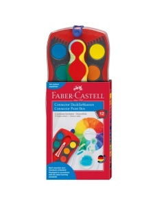 Acuarele 12 culori/set rosu FABER-CASTELL Connector