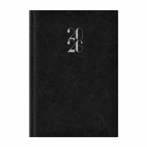 Agenda A5, datata, hartie ivory, negru, ARTILUX