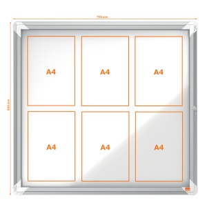 Avizier magnetic pentru interior, 6 x A4, carcasa metalica, NOBO - Img 2