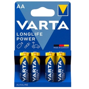 Baterii alcaline VARTA LongLife Power LR6/AA, 4 buc/set