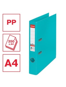 Biblioraft A4 plastifiat PP/PP, 5 cm, turcoaz, ESSELTE NO. 1 Power - Img 3
