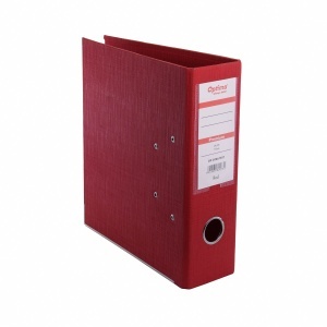 Biblioraft A5 plastifiat PP, 7.5 cm, rosu, OPTIMA