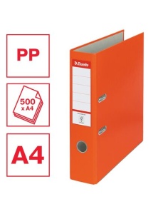 Biblioraft plastifiat, A4, 7.5 cm, portocaliu, ESSELTE Economy - Img 3