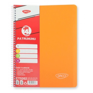 Caiet cu spirala A4, 120 file, 4 separatoare, coperta plastic, DACO - Img 6