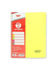 Caiet cu spirala A4, 200 file, 5 separatoare, coperta plastic, DACO - Img 11