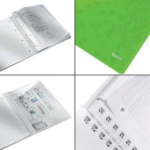 Caiet cu spirala A4, 80 file, matematica, verde, LEITZ WOW - Img 4