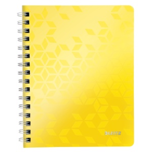 Caiet cu spirala A5, 80 file, dictando, galben, LEITZ WOW