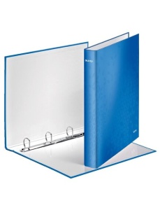 Caiet mecanic A4, 4 inele 25 mm, albastru, LEITZ WOW