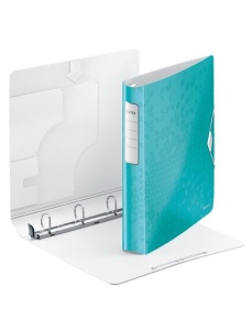 Caiet mecanic A4, 4 inele 30 mm, turcoaz, Active SoftClick LEITZ WOW - Img 3