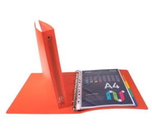 Caiet mecanic A4, 4 inele 30mm, coperti flexibile, rosu, EXACOMPTA - Img 2
