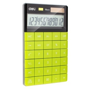 Calculator de birou cu 12 digiti, verde, DELI 1589