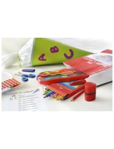 Creioane cerate, 12 culori/set, FABER-CASTELL Jumbo - Img 2