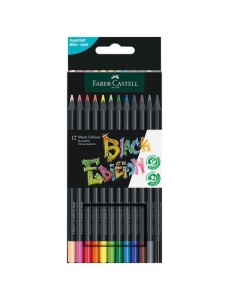 Creioane colorate 12 buc/set Black Edition FABER-CASTELL