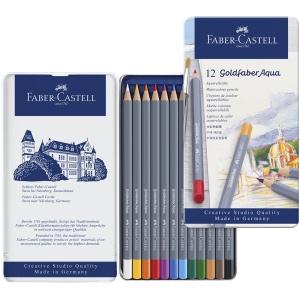 Creioane colorate FABER-CASTELL Goldfaber Aqua, 12 culori/set - Img 3