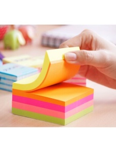 Cub notite adeziv, 76x76 mm, 400 file/set, 5 culori neon, STICK'N - Img 2