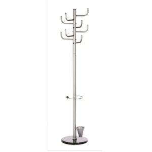 Cuier metalic argintiu, accesorii lemn, 185/40cm, ALCO