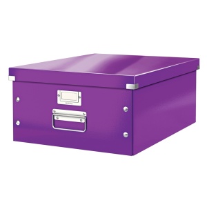 Cutie organizare mare, 369x200x482 mm, carton, mov, LEITZ WOW Click&Store