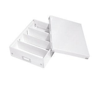 Cutie organizare medie, 280x100x370 mm, carton, alb, LEITZ WOW Click&Store - Img 2