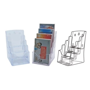 Display plastic pentru pliante, 4 x A5, transaprent, KEJEA - Img 2