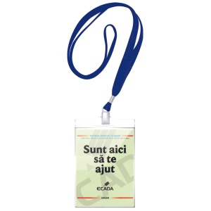 Ecuson vertical, cu clips si snur, 110x140 mm, 50 buc/set