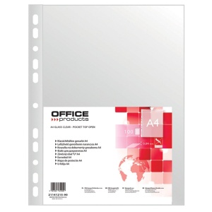 File protectie transparente, A4, 40 microni, 100 buc/set, OFFICE PRODUCTS