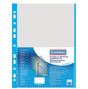 Folie protectie cu margine color, 40 microni, 100 buc/set, albastru, DONAU