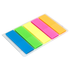 Index autoadeziv plastic 44x12 mm, 5 culori, DELI - Img 2