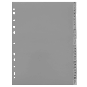 Index plastic numeric 1-31, A4, OPTIMA