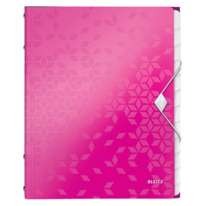Mapa plastic cu 12 separatoare, A4, 200 coli, roz, LEITZ WOW