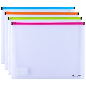 Mapa plastic, cu burduf, A4, transparent, DELI MESH