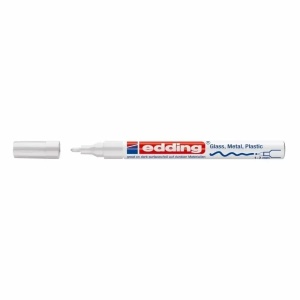 Marker cu vopsea, varf 1-2 mm, alb, EDDING 751